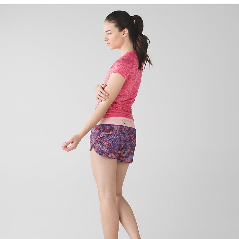EUC 💎 Lululemon Speed Short *Checker Blooms Multi / Minty Pink Size 2 - Picture 3 of 9
